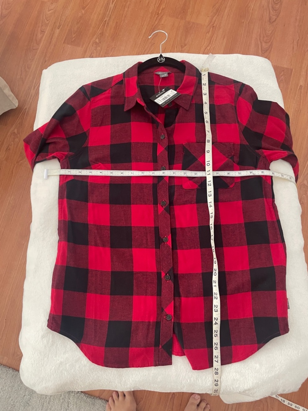 Eddie Bauer Red and Black Plaid Button-Up Shirt - Picture 5 of 8
